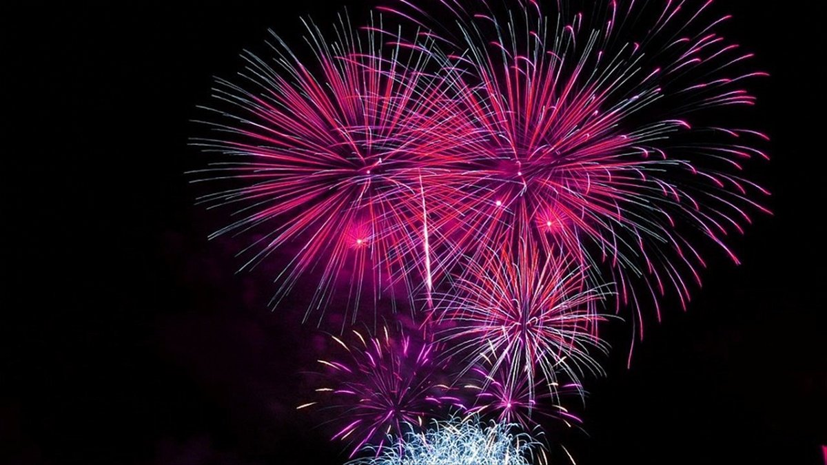 A fireworks display lights up the night sky in this file photo.