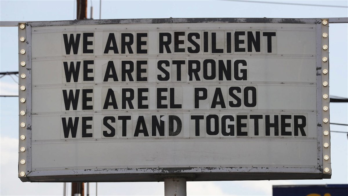 One of the many signs appearing across El Paso showing support for the community in the wake of the mass shooting.
