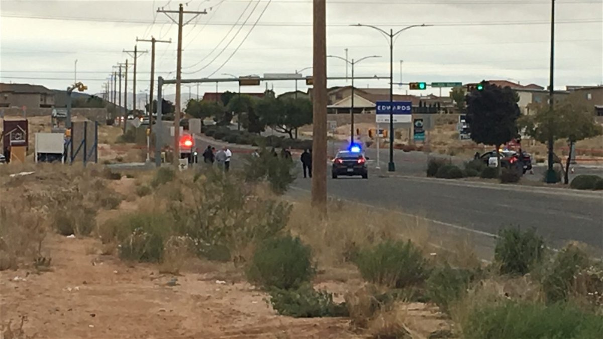 Police at a far east El Paso intersection where officers shot a man with a gun.
