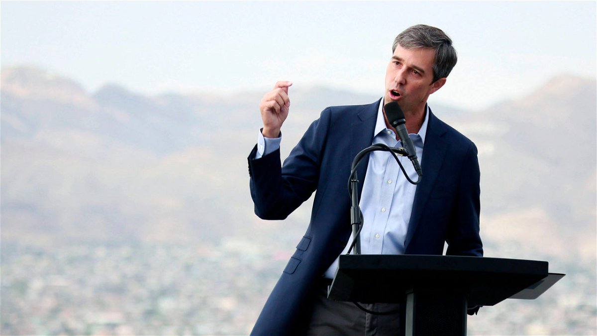 Former El Paso congressman Beto O'Rourke delivers a campaign speech during his candidacy for the Democratic presidential nomation.