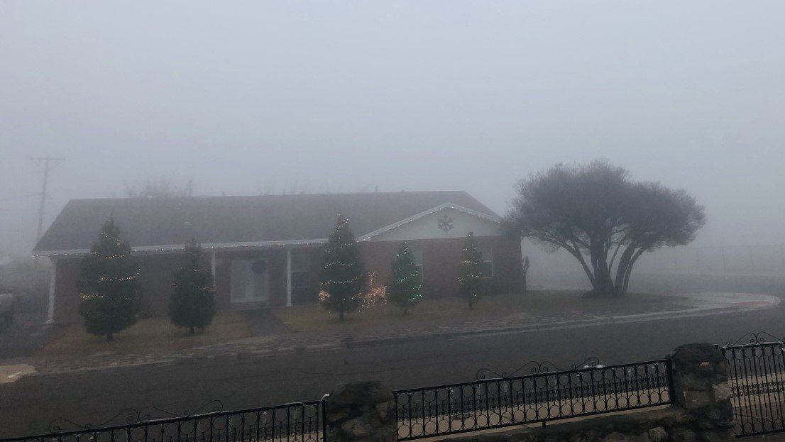 Fog on Thursday morning at Hawkins and Edgemere in El Paso.