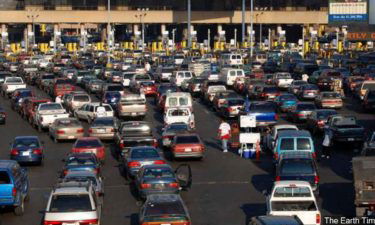 cars at border crossing