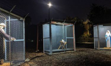 Church Nativity Scene cages