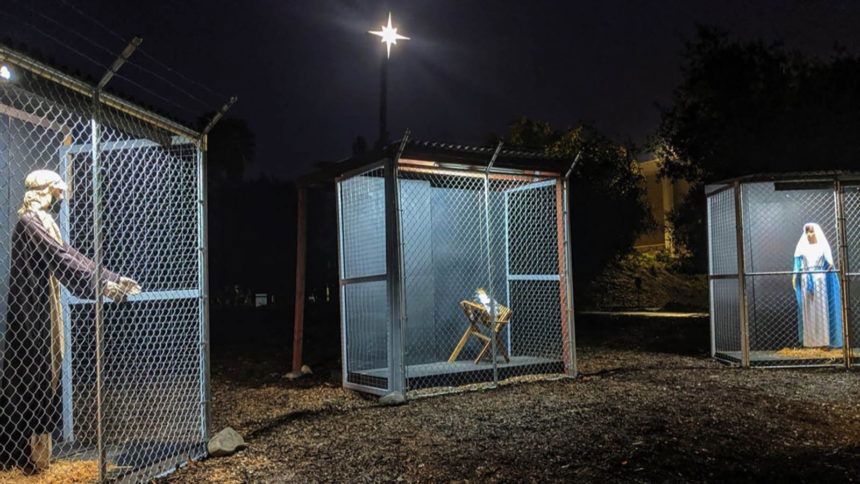 Church Nativity Scene cages