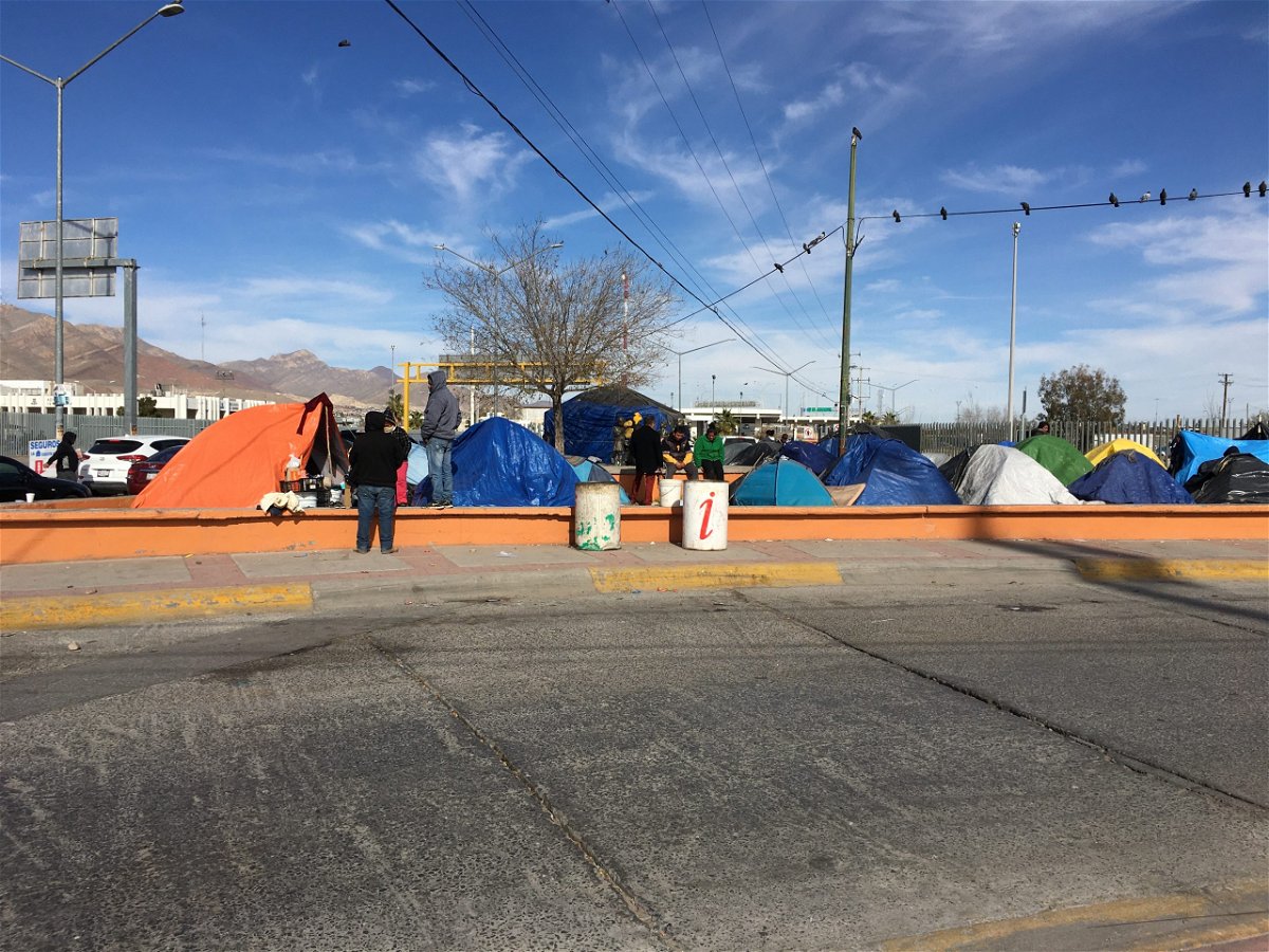 Migrant camp near Bridge of the Americas on the Juarez side.