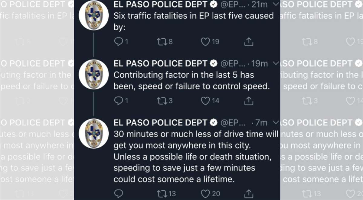 EPPD tweet on speeding