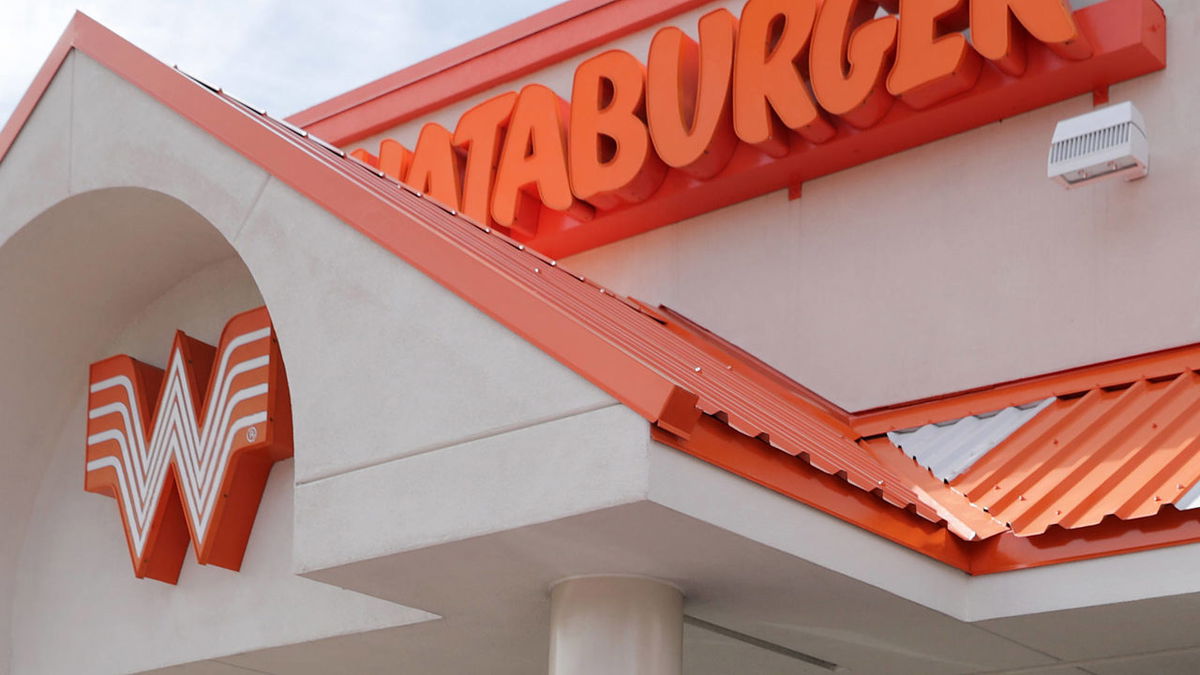 The exterior of a Whataburger restaurant.