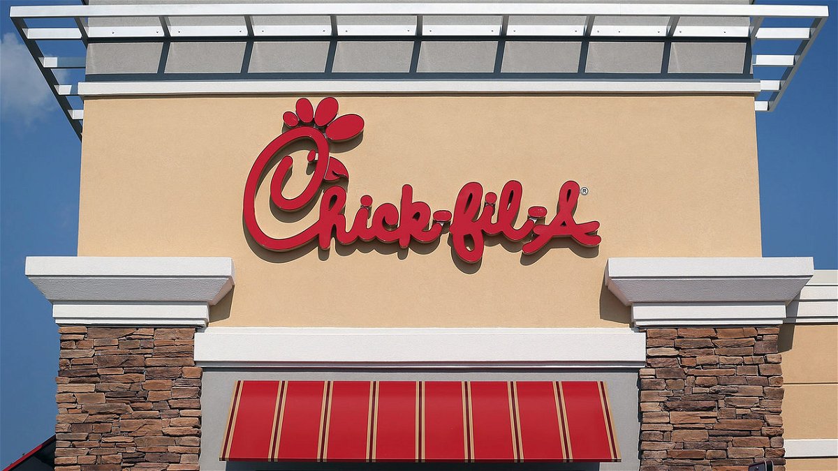 The exterior of a Chick-fil-A restaurant building.