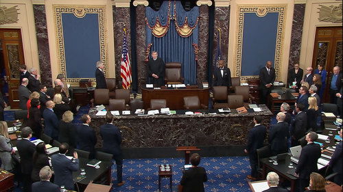 A view of the Senate floor at one point during the impeachment trial