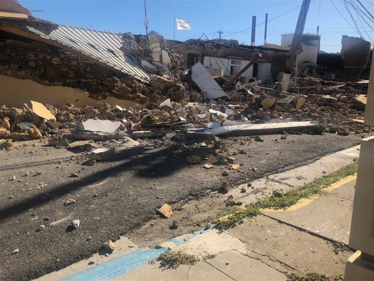 Earthquake damage in Guayanilla, Puerto Rico.