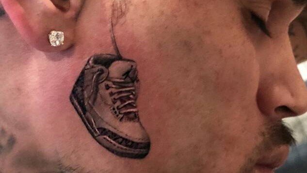 Chris Brown's new face tattoo.