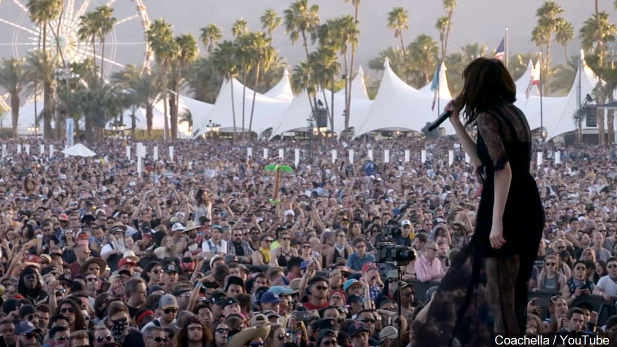 A past performance at Coachella Valley Music and Arts Festival in Indio, California.