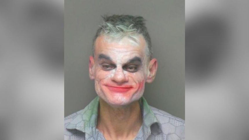 man in joker makeup arrested