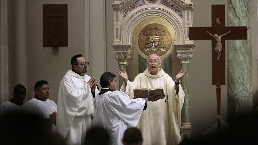 El Paso Bishop Mark Seitz presides over a Mass in this file photo.