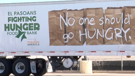 An El Paso food bank truck utilized to make deliveries.
