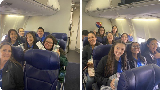 The Montwood High School softball team flight back to El Paso.