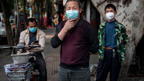 People on the streets of Wuhan, China are seen after the city's Covid-19 lockdown was lifted in this file photo.