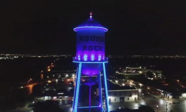 blue water tower