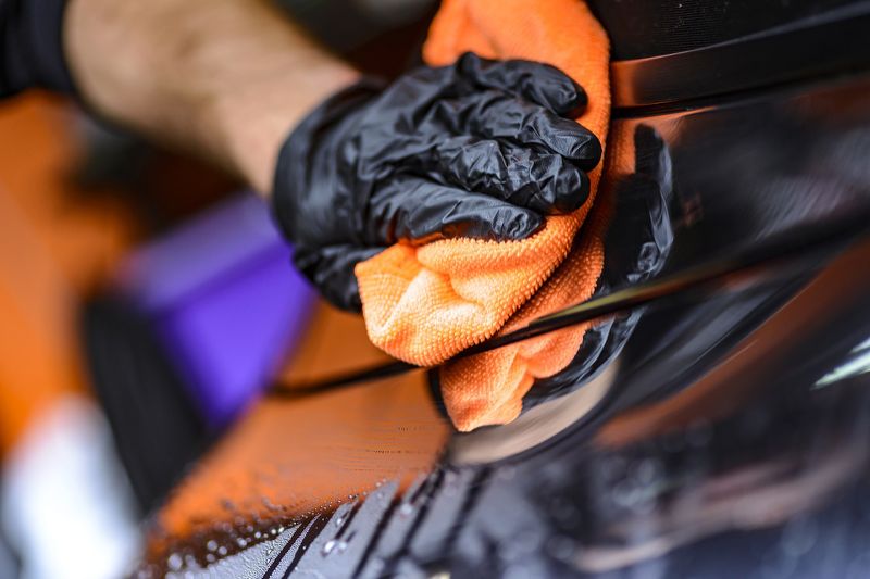 A car being cleaned and disinfected.