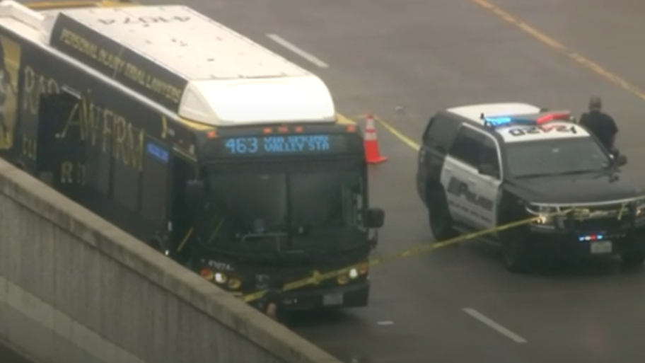 Bus in the Dallas area that was hijacked by a gunman.