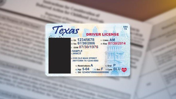 A Texas drivers license and application paperwork is shown in this file photo.