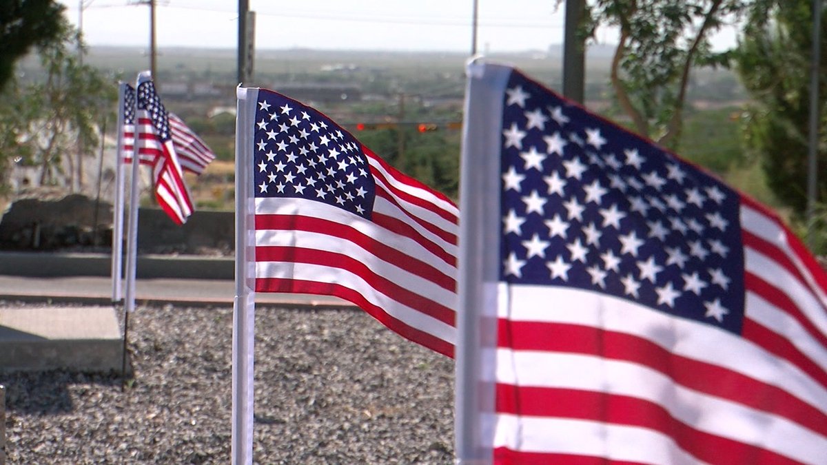 U.S. flags fly in tribute on Memorial Day.