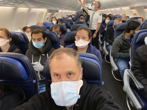 United Airlines flight during the pandemic