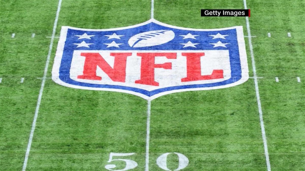 The NFL logo is seen on a football field in this file photo.