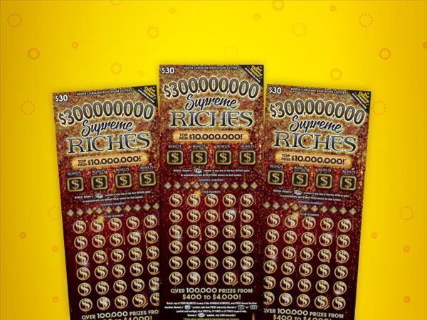 North Carolina scratch-off lottery tickets.