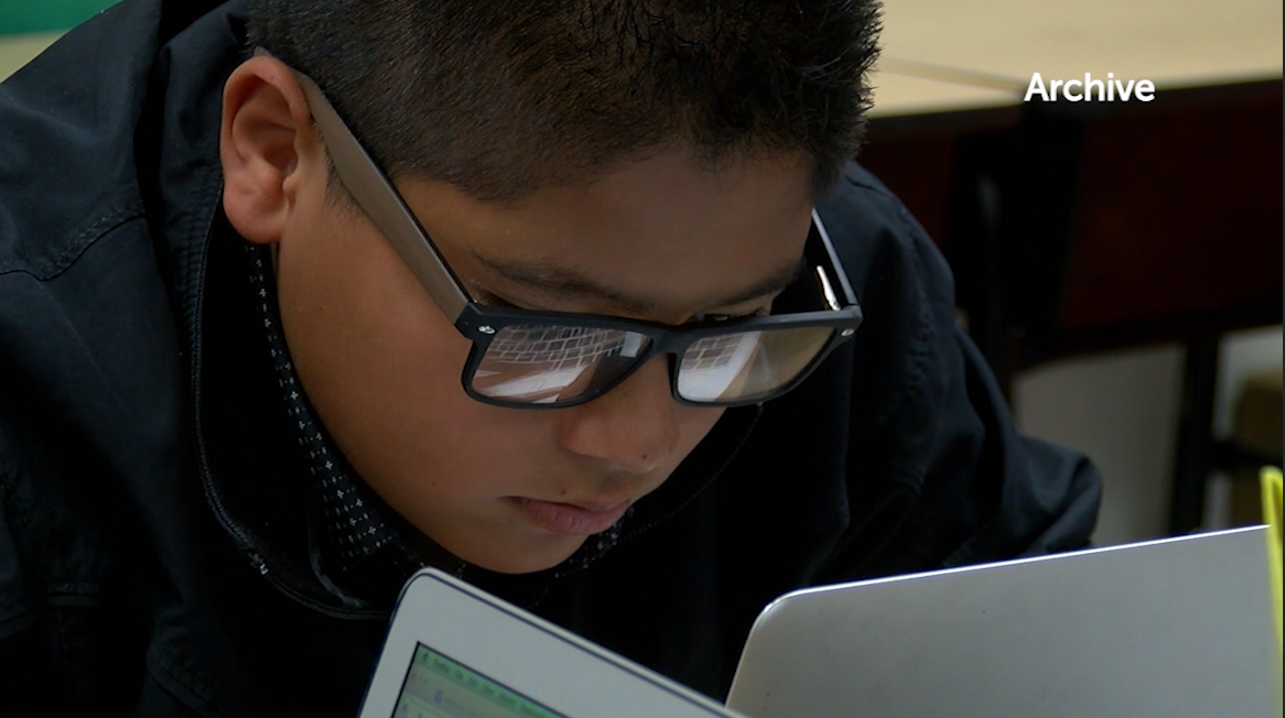 A student in Las Cruces Public Schools working on a laptop is seen in this file photo.