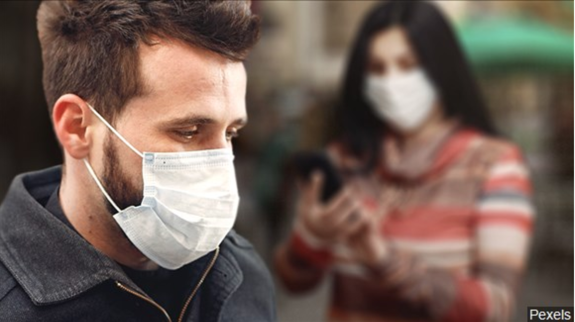 People wearing face masks to prevent spread of the coronavirus.