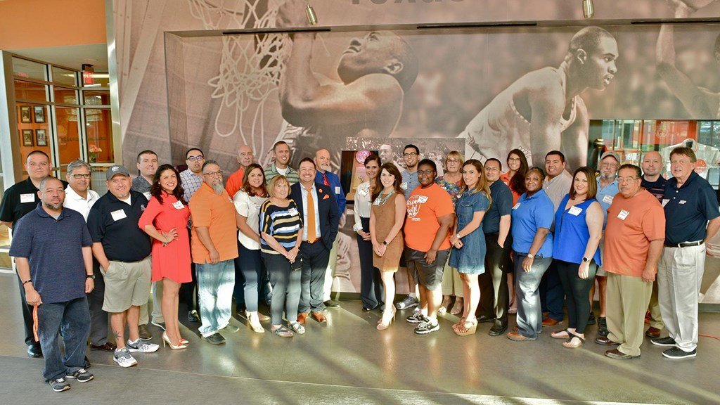 Members of the UTEP Fan Council pose for a group photo.