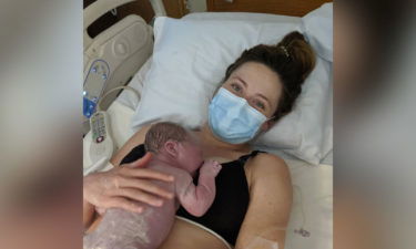 mom gives birth face mask