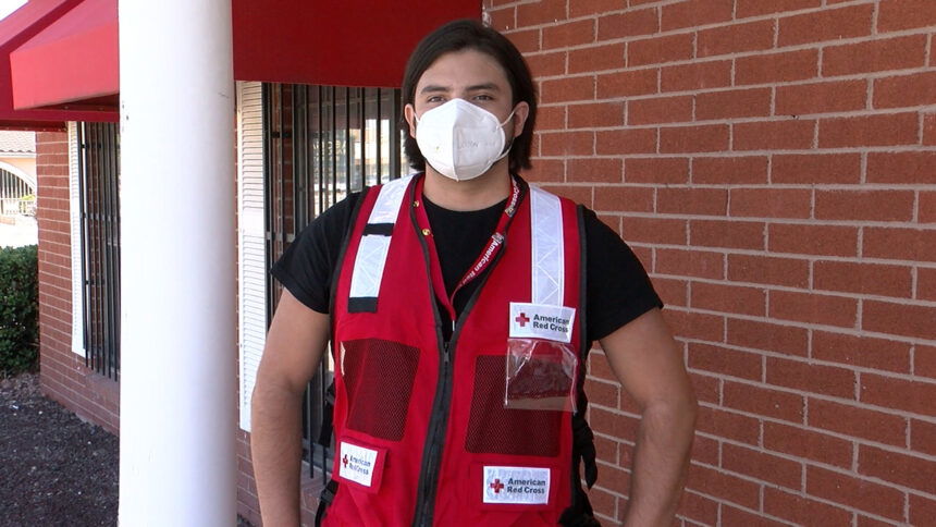 Red Cross volunteer Sebastian Acosta