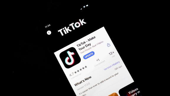 The Tik Tok app on a phone.