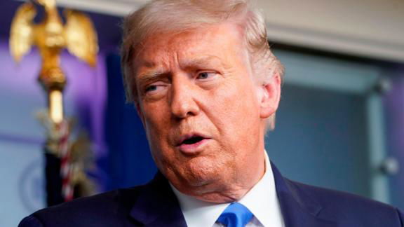 President Trump in the White House briefing room.