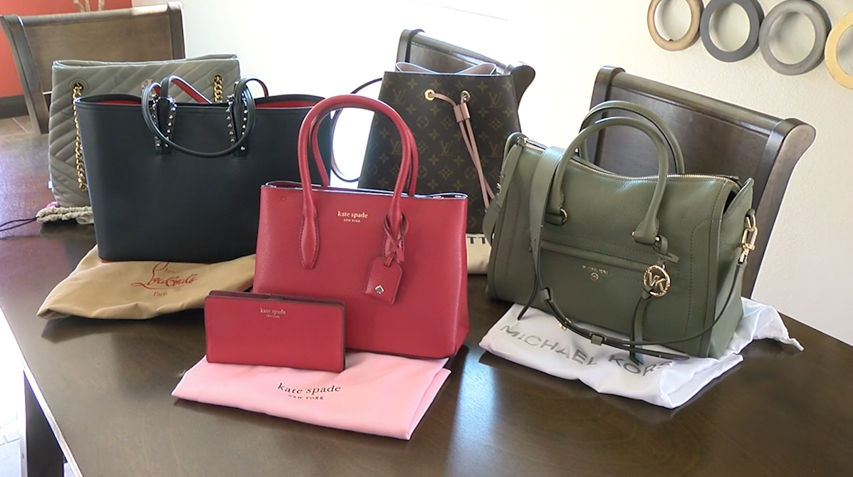 Louis Vuitton tote bag pink/ blue - Estela's Bags & More