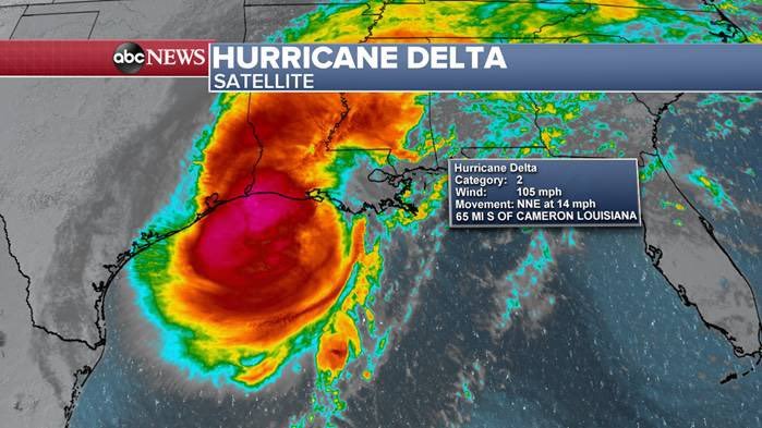 Radar shows Hurricane Delta right before it made landfall.