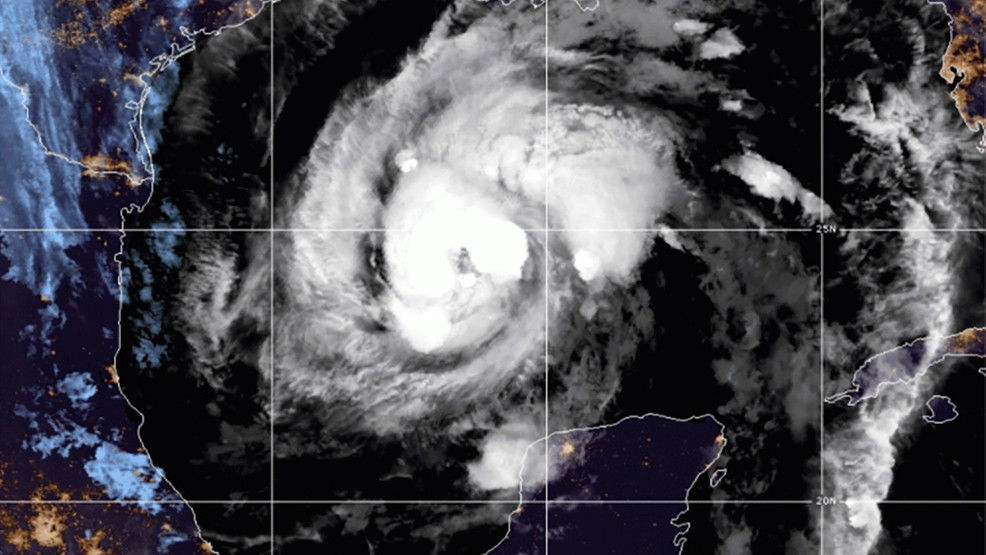 A satellite image of Hurricane Zeta.