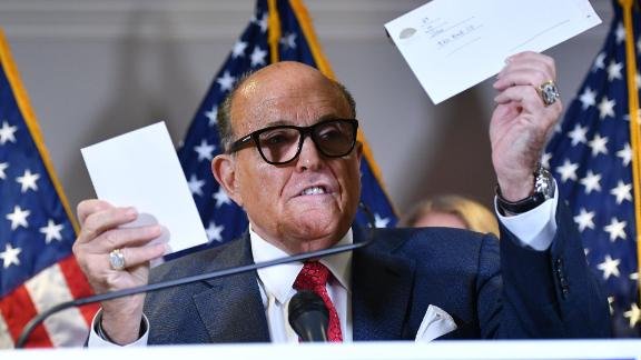 Rudy Giuliani at a press conference alleging voting fraud.