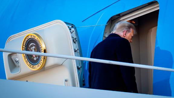 Now former President Trump as he departed on Air Force One for the final time.