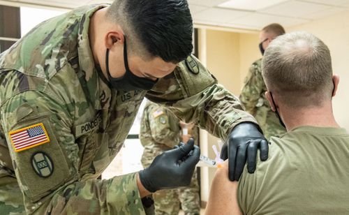 Vaccinations are administered for U.S. military personnel.