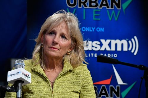 First Lady Jill Biden during a radio interview.