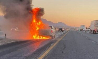 I-10 pickup truck fire