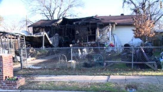 The family's home in Waco, Texas was a total loss from the fire.