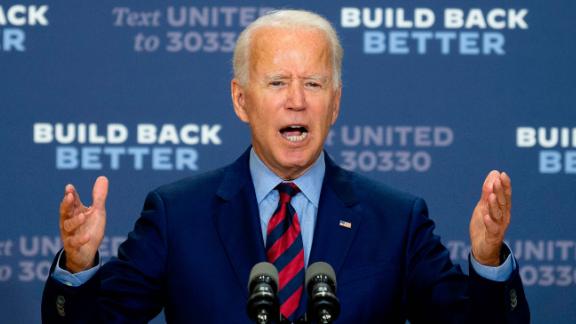 President-elect Joe Biden gestures will speaking.