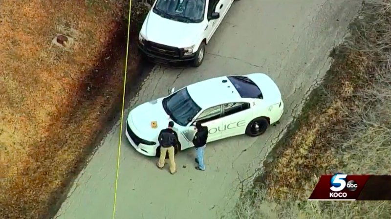 Police at scene of shooting in eastern Oklahoma.