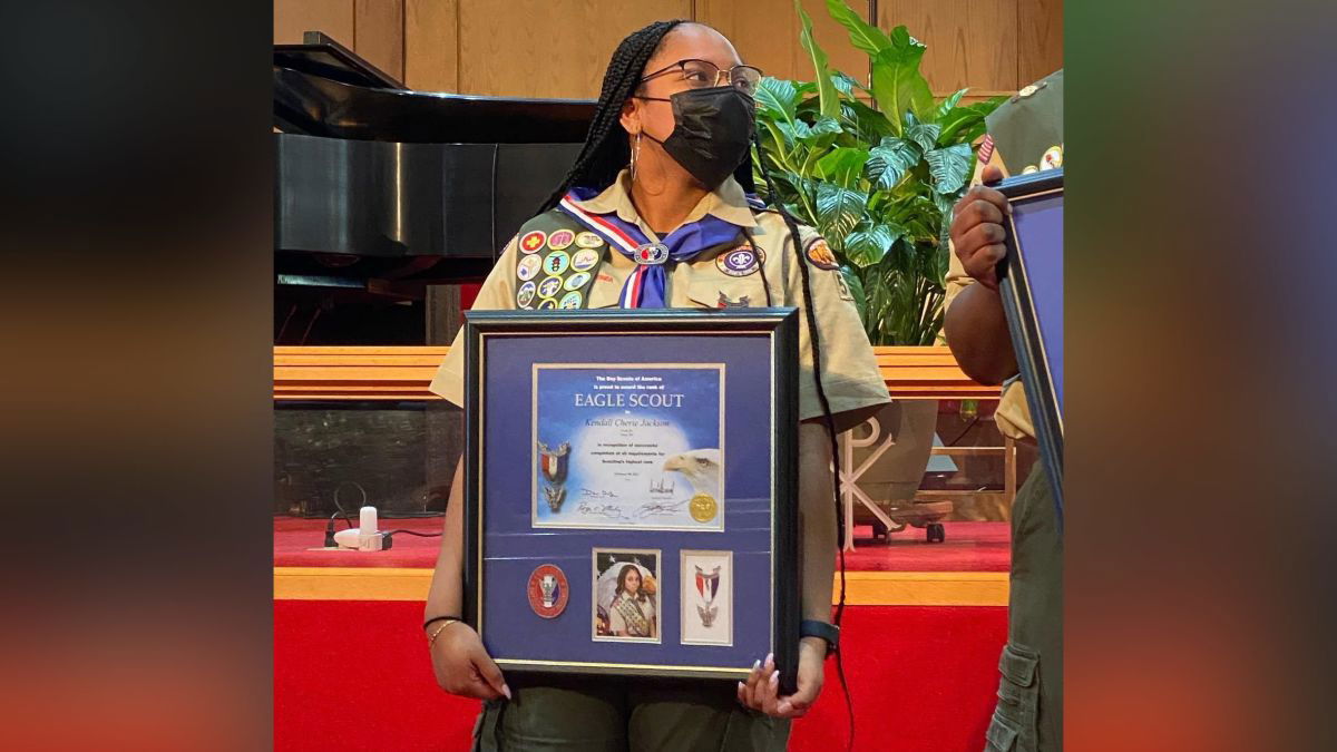 Kendall Jackson, the first black female Eagle scout.