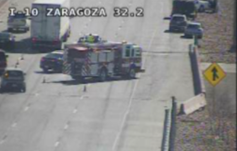 Fire crews on the scene of a traffic incident at I-10 and Zaragoza.