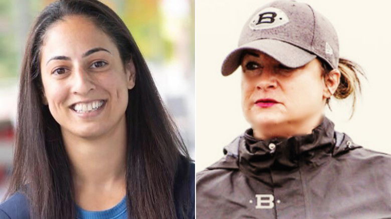 Tampa Bay Buccaneers assistant strength and conditioning coach Maral Javadifar and assistant defensive line coach Lori Locust.